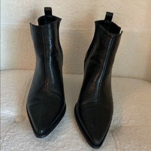 Nasty Gal pointed toe faux croc booties